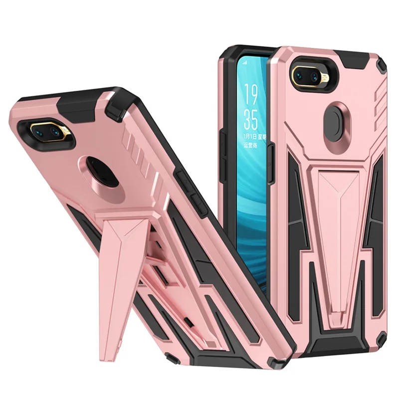 Shockproof Phone Case For OPPO A3S A5 A12E A5S A7 A12 Car Bracket Protective Cover For OPPO A5 A9 2020 A15 A15S A35 Realme 2 