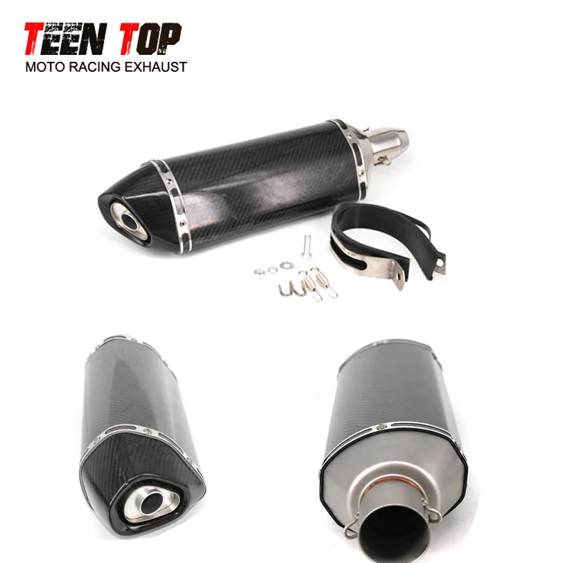 Real Carbon Fiber Exhaust with DB Killer 370mm Universal Motorcycle Exhust System For KTM Duke390 Duke 690 Duke 790 890DV Elbow