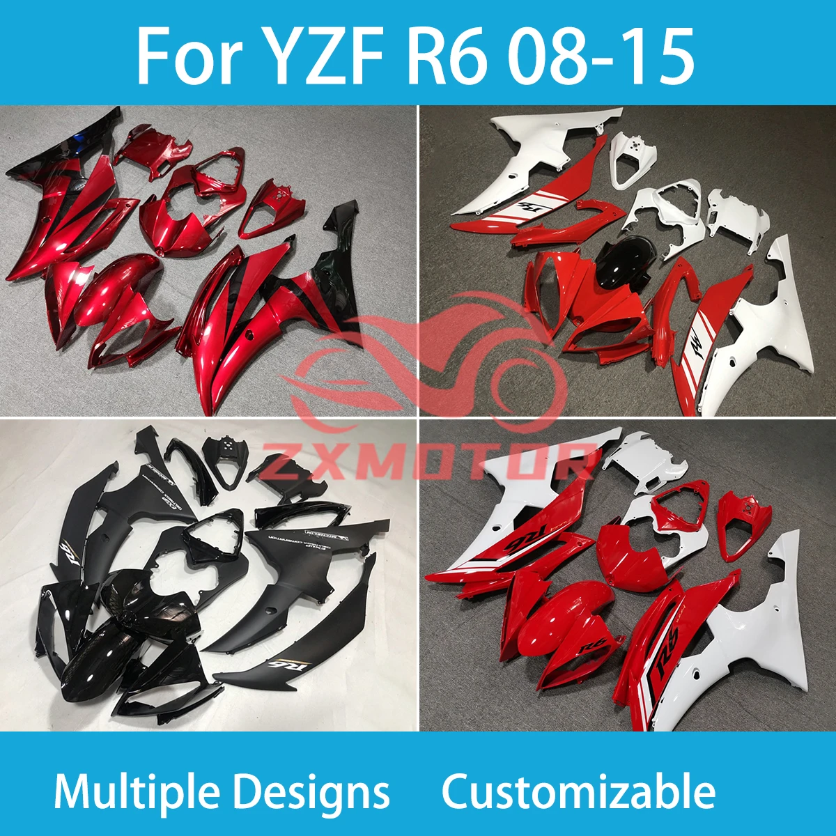 

Комплект обтекателей Rebuil для Yamaha YZF-R6 08 09 10 11 12 13 14 15 16 мотоциклетные настраиваемые Обтекатели R6 2008 2019-2015 2016