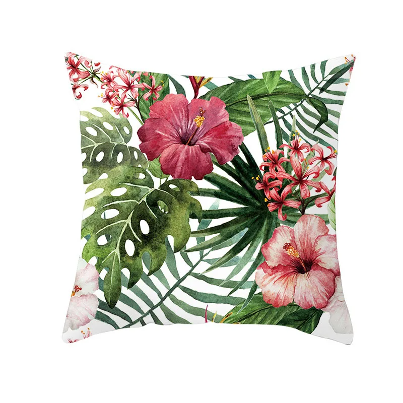Summer Tropical Plants Pillow Case Green Leaves Decorative Pillowcases Summer Green Leaves Throw Pillow Case Cover Pillowcase 2