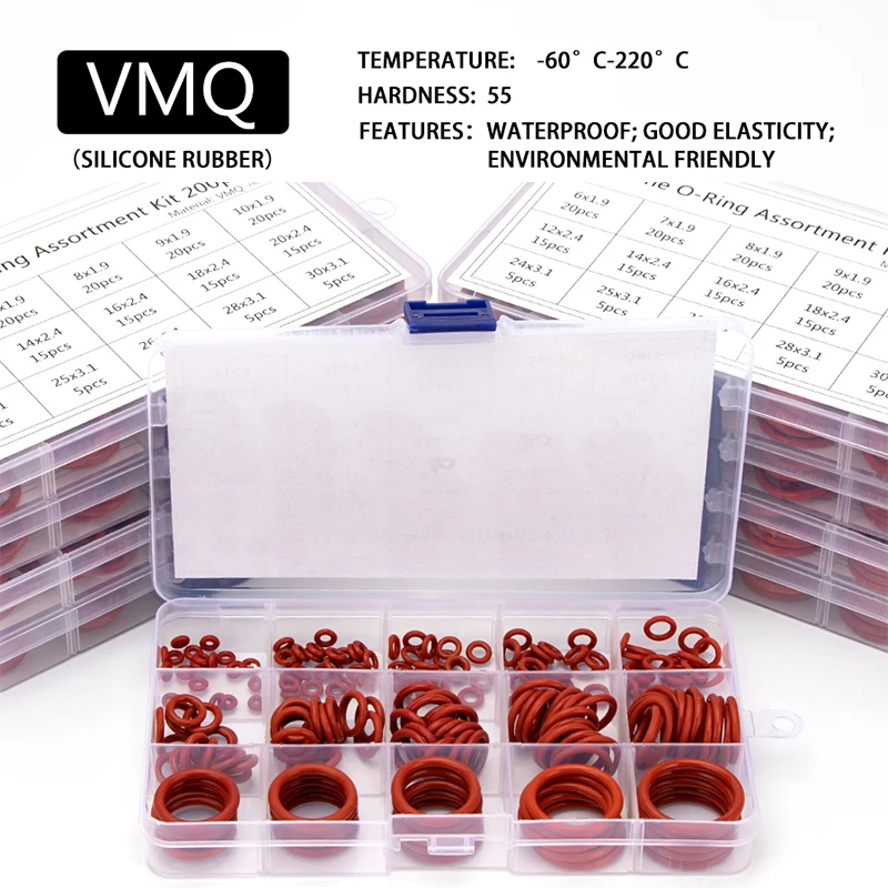 150PCS PCP Paintball VMQ High Pressure Sealing Silicone O-rings Red OD 6-30mm CS 1.5mm 1.9mm 2.4mm 3.1mm