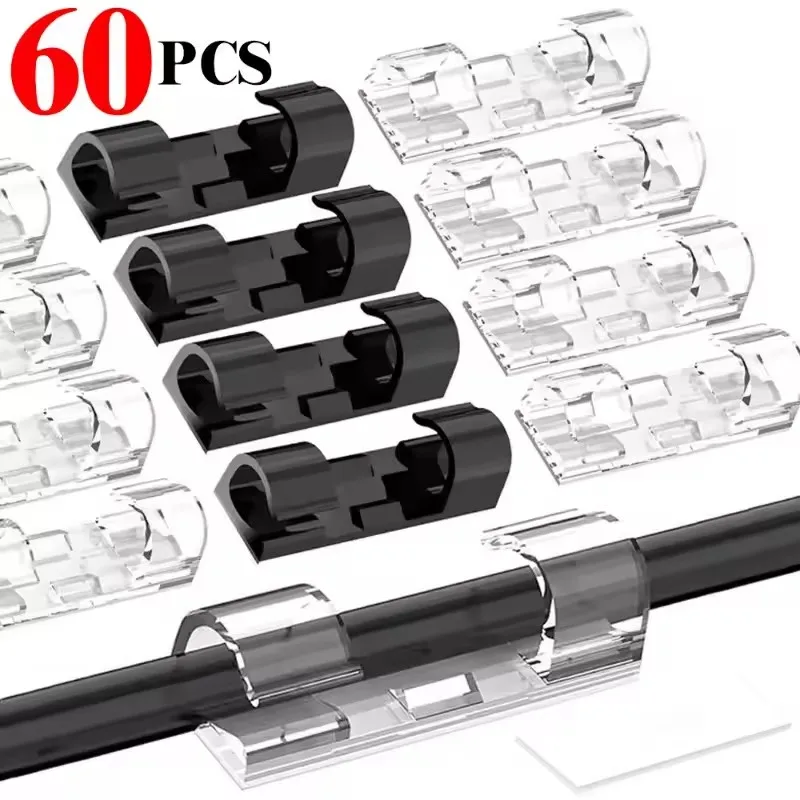 สายคลิปOrganizer DROPผู้ถือสายไฟการจัดการSelf-Adhesive CABLE Manager FIXED CLAMPลวดWinderสําหรับรถบ้านสํานักงาน 1