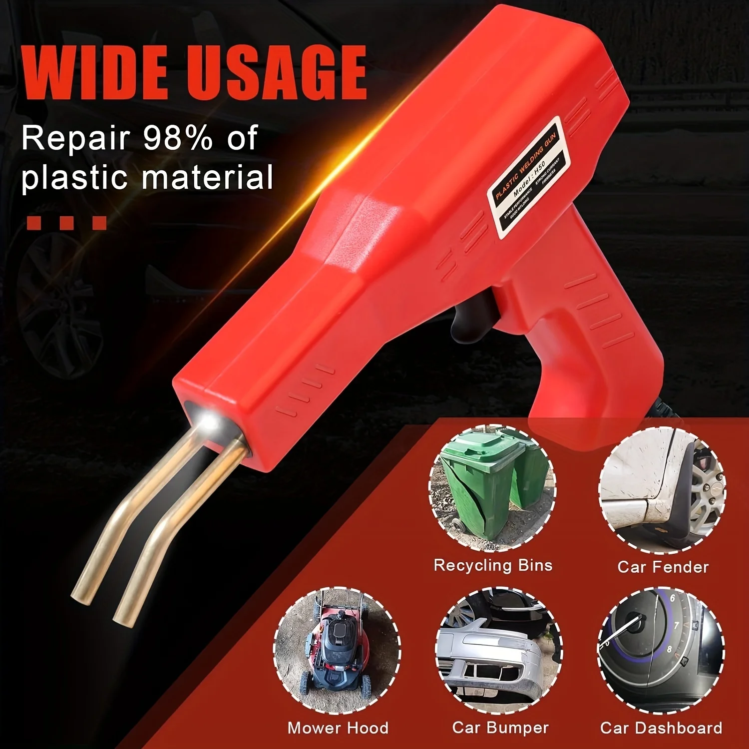 Upgraded Plastic Welder With 1000Pcs Staples: Fast Heating, Quick Operation, And Long-Lasting Performance-Ideal For Car