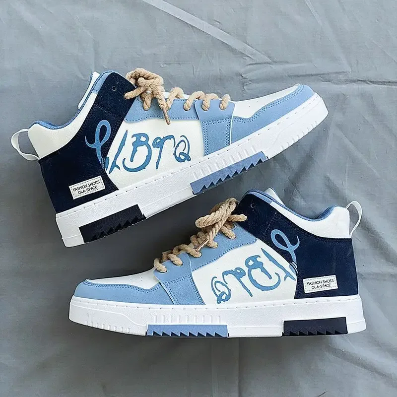 

Spring and Autumn High Top Shoes for Men's Student Korean Edition Trendy Versatile Little White Shoes Thick Sole Sports Casual