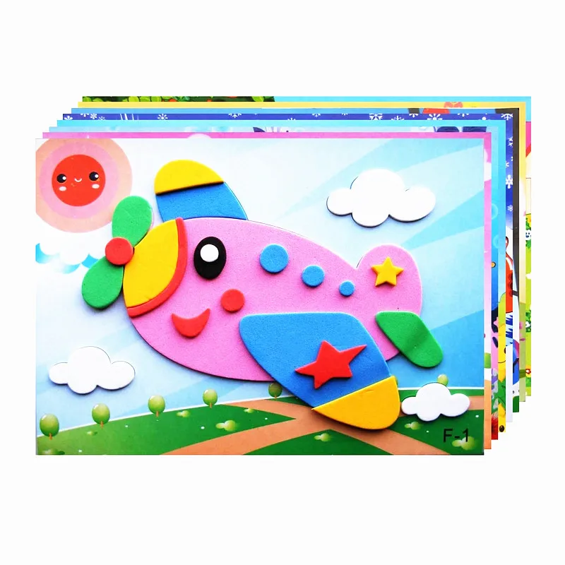 1/10pcs DIY Creative Cartoon Animal 3D EVA Foam Sticker Puzzle Handmade Early Learning Educational Toys for Children Kids Gift