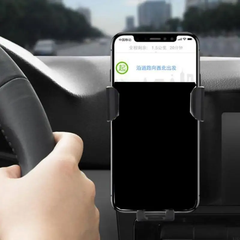 Universal Wireless Charging Car Phone Holder with Auto Clamp & 360° Rotation