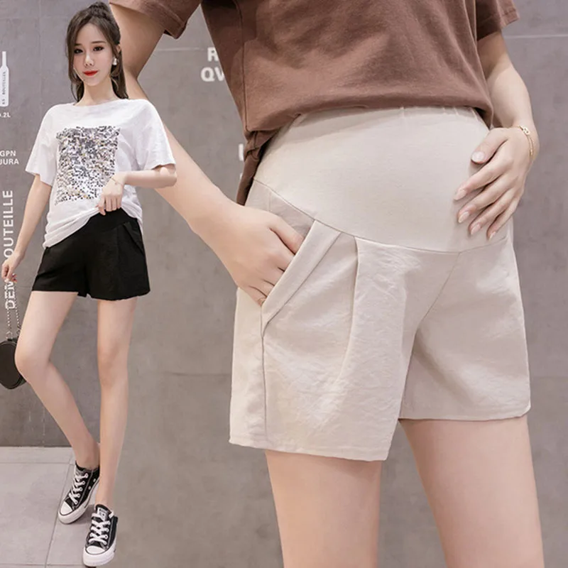 Summer Cotton Maternity Belly Short Pants Pregnant Women Shorts Adjustable Belly for sports shorts maternity pants pregnant shorts leopard shorts
