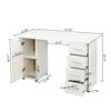 One Door Four Drawers Computer Desk White 4