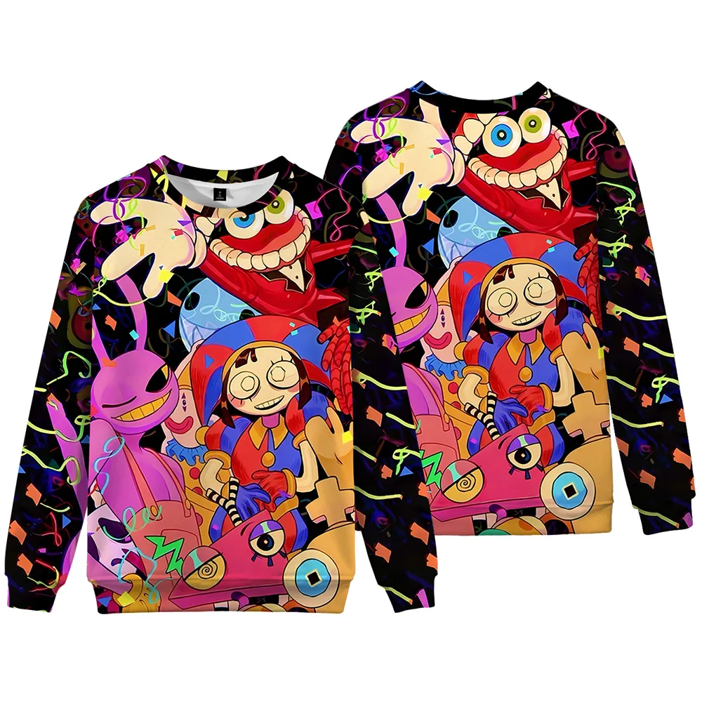

The Amazing Digital Circus Anime Sweatshirt Crewneck Long Sleeve Streetwear Women Men Outwear Funny Cartoon 3D Clothes
