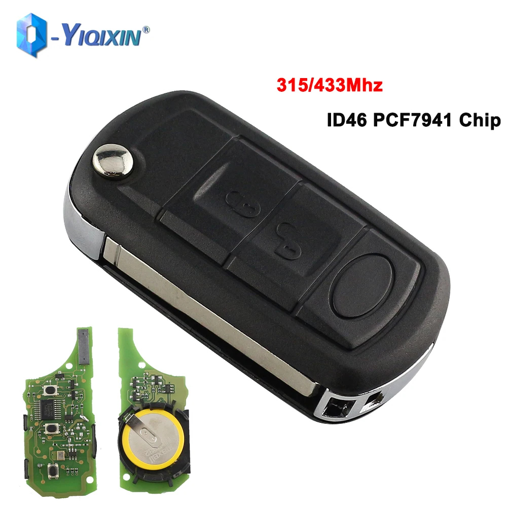 YIQIXIN Folding Flip Remote Key 3 Button 315/433Mhz For Land Rover Range Sport LR3 Discovery 3 HU101 Blade Fob ID46 PCF7941 Chip