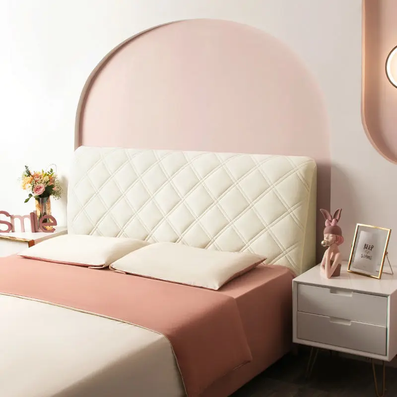 Plush Velvet Bed Headboard Cover Thicken Elastic Solid Color Bed Head Cover Luxury Full Piece Anti-Dust Back Protector velvet headboard cover,bed headboard cover