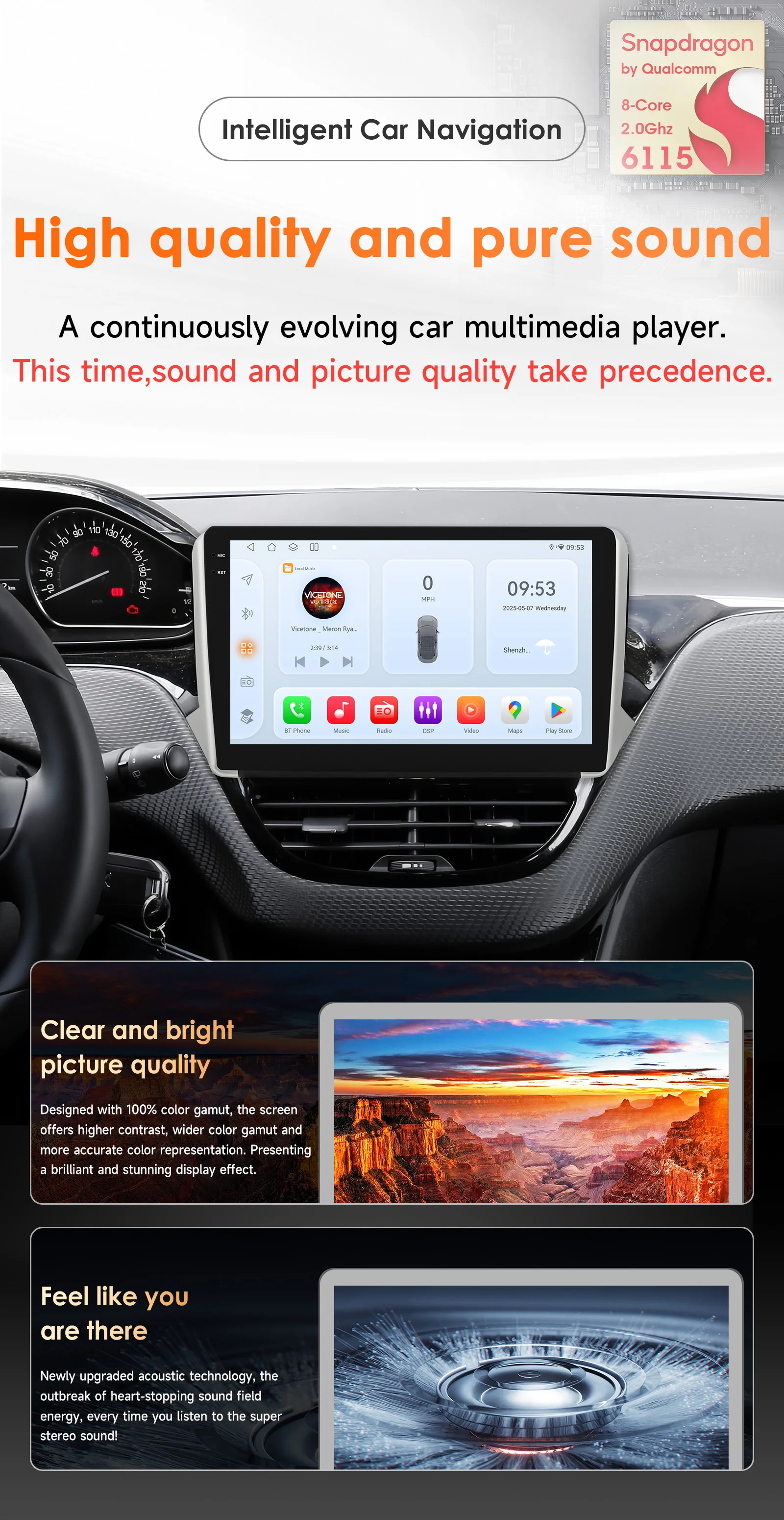 Hizpo 6115 Auto Intelligente Systeme Für Peugeot 2008 208 2014 - 2018 Drahtlose CarPlay Android Auto Keine 2 din 2din DVD Multimedia – Detail 4