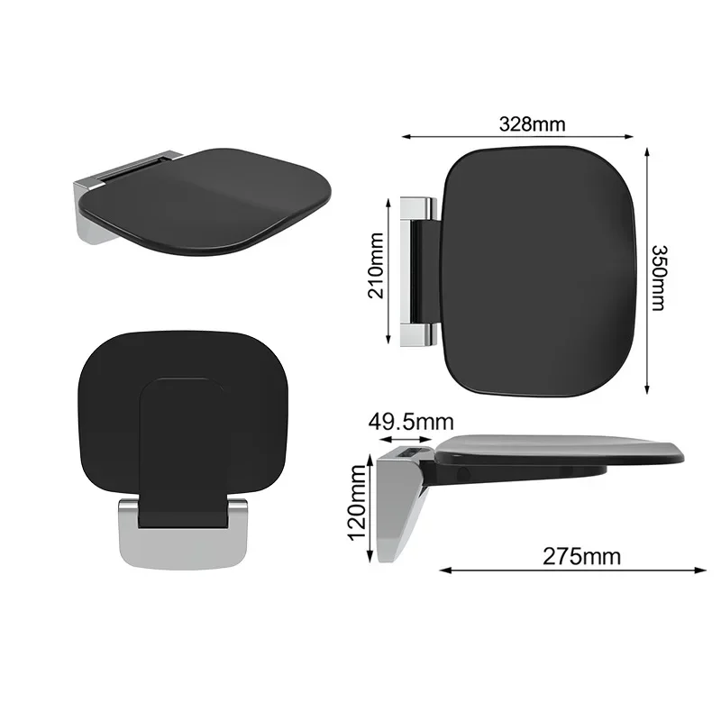 Folding Wall Hanging Urea Formaldehyde Bathroom Chair Shower Stool Entrance Bathroom Invisible Shower Chair Shoe Changing Stool shower seat