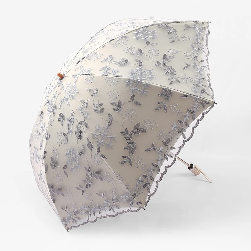

Lace Beach Folding Umbrella Uv Protection Pretty Parasol Umbrella Gothic Luxury Guarda Chuvas Household Merchandises GPF22XP