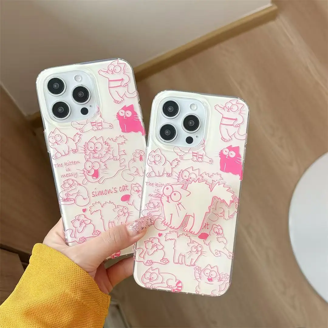 Cartoon Cat Stand Holder Phone Case Cover