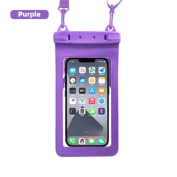 Universal Waterproof Phone Case and Swimming Pouch Bag - PVC (Purple)
