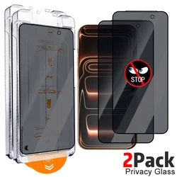 3 - Pack Privacy Screen Protector - Tempered Glass Anti - Spy Film with Dust - Free Installation - iPhone 17 (Privacy Glass - 2Pack)