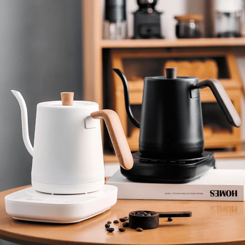 110V/220V Electric Coffee Pot 800ml Hot Water Jug Temperature-Control Heating Water Bottle Stainless Steel Gooseneck Tea Kettle 3