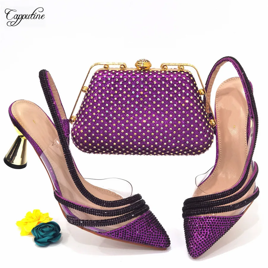 Matching Shoes and Bag Set for Women Evening Handbag 