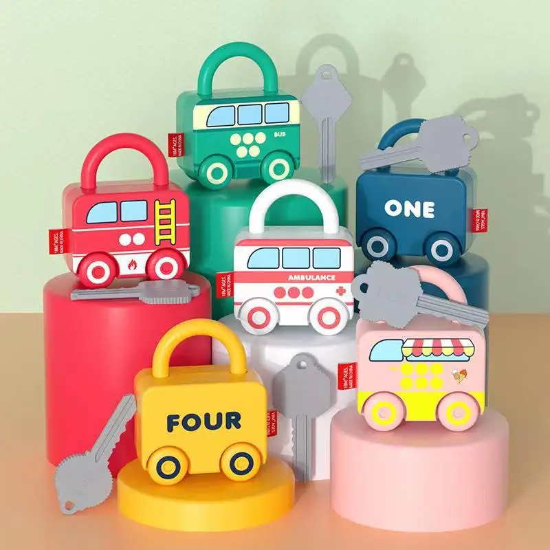 

Children's Key Unlock Pairing Number Practice Toy Baby Early Education Enlightenment Pairing Lock Head Baby Finger Exercise
