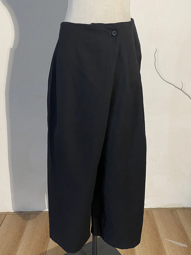 eam] High Waist Gray Pleated Long Wide Leg Casual Trousers New Loose Fit  Pants Women Fashion Tide Spring Autumn 2022 1de0926 - Pants & Capris -  AliExpress