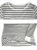 Long Sleeve O-Neck Maternity Cotton Nursing Tees Summer Striped Lactation Tops Postpartum Woman Breastfeeding T-Shirt 6
