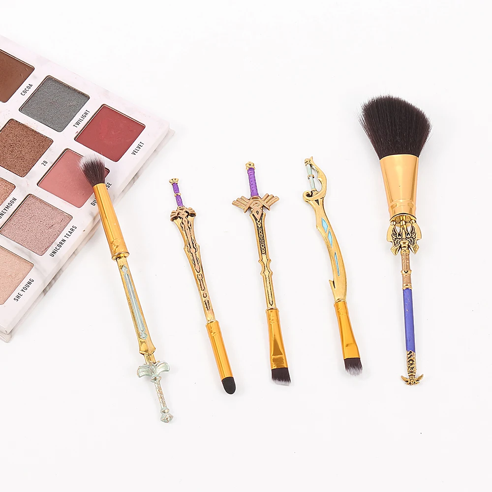 Description Picture 4 of item5pcs The Legend of Zelda Weapon Shaped Makeup Brushes Foundation Blush Eyeshadow Cosmetic Brushes for Women Makeup Tools
