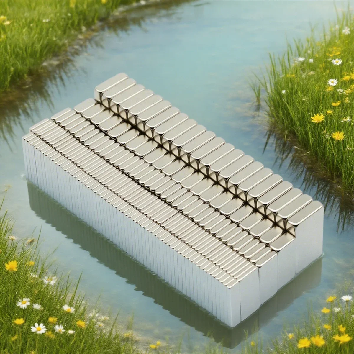 แม่เหล็กนีโอไดเมียมทรงบล็อกขนาด 5x5x5 มม. แรงสูงพิเศษ แม่เหล็กแรงสูง N35 NdFeB แม่เหล็กถาวร แม่เหล็กติดตู้เย็น ขนาด 20x10x2 มม. 1