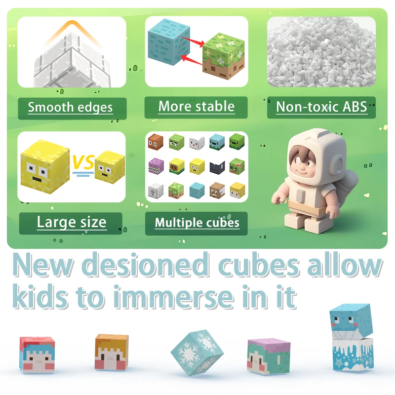 Magnetic Building Blocks Mine World Set for Kids