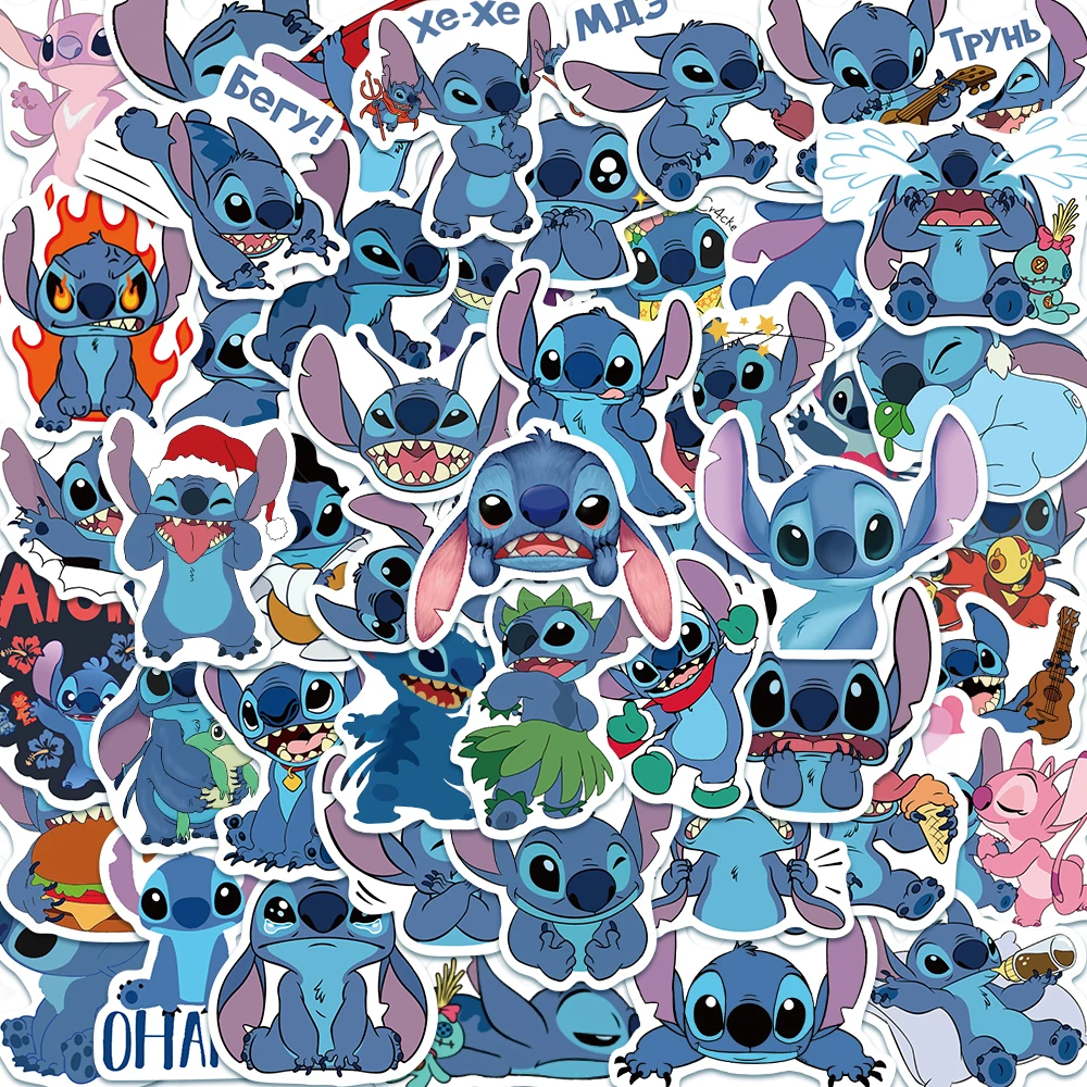 10/50PCS Disney Super Cute Cartoon Lilo & Stitch Stickers Vinyl