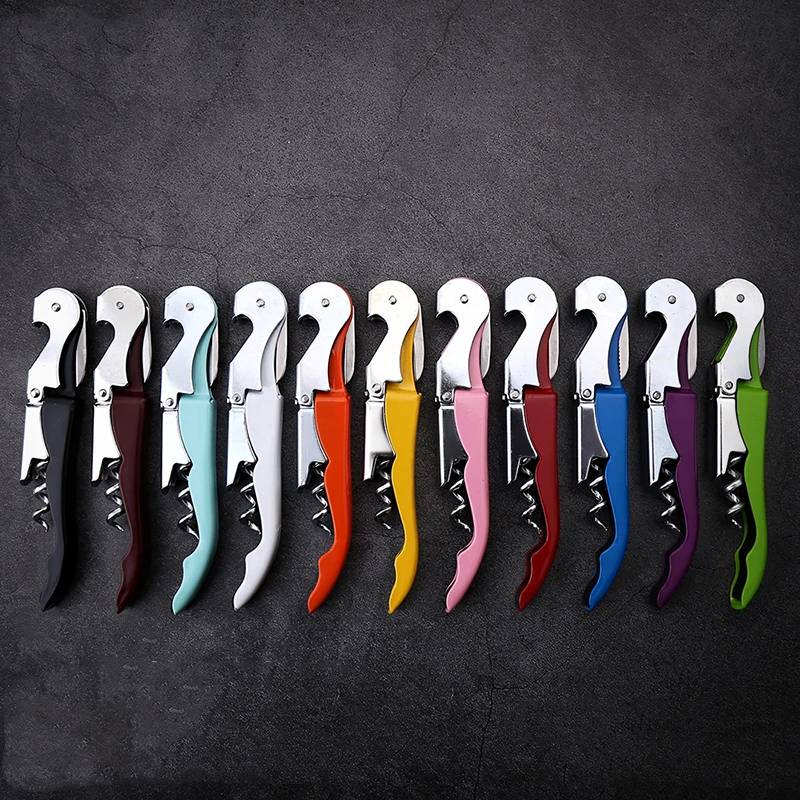 

11 Colors Wine Beer Bottle Opener Corkscrew Professional Double Hinge Waiters Wine Bottle Beer Cap Opener Barware