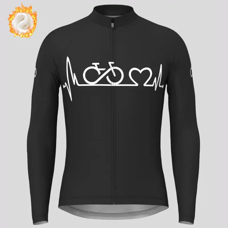 Team Winter Cycling Jersey Men&rsquo;s Thermal Fleece Bicycle Clothing MTB Long Sleeve Warm Tops Road Bike Outdoor Sports Jacket
