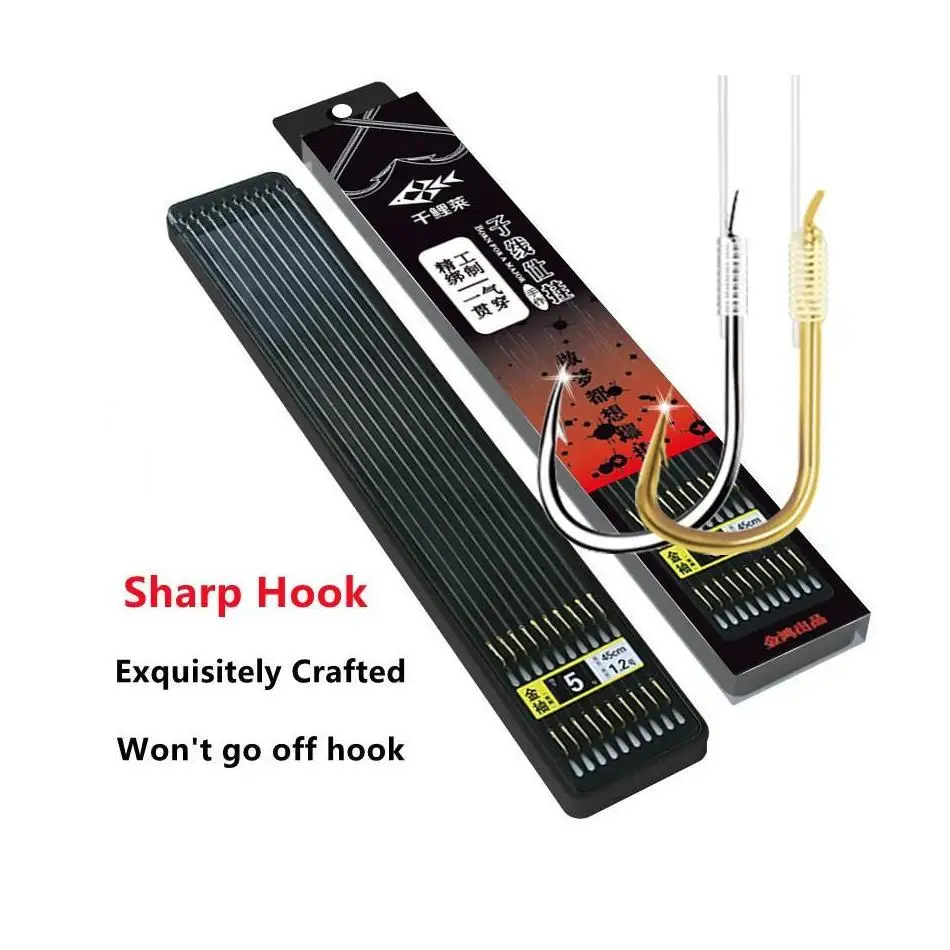 20 Hook /10 Pair Hook Bait New Fine Packaging Fishing Tackle Fishing Line Double Hook Manual Double Hook Fishing Tools