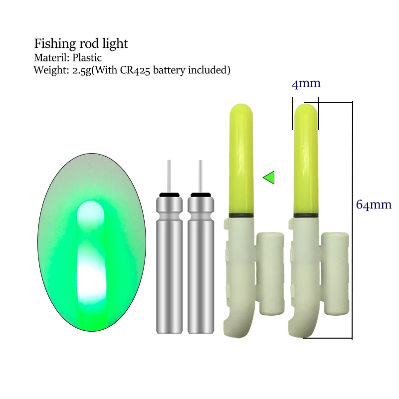 2 Pezzi Di Luce Luminosa Stick + 2 Cr425 Impermeabile Elettronico Light Stick Ocean Fishing Light Canna Elettrica Light Stick Tool Accessorie