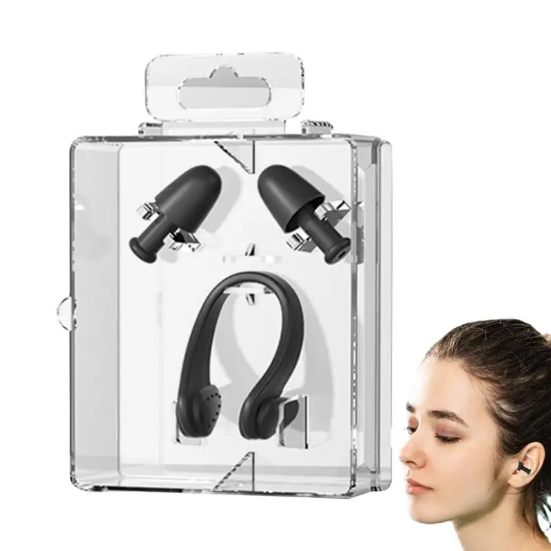 

Swimming Nose Plug Swimming Earplugs Nose Clip Plugs Box Package Waterproof Reusable Soft Upgraded Swimming Nose Clip Ear