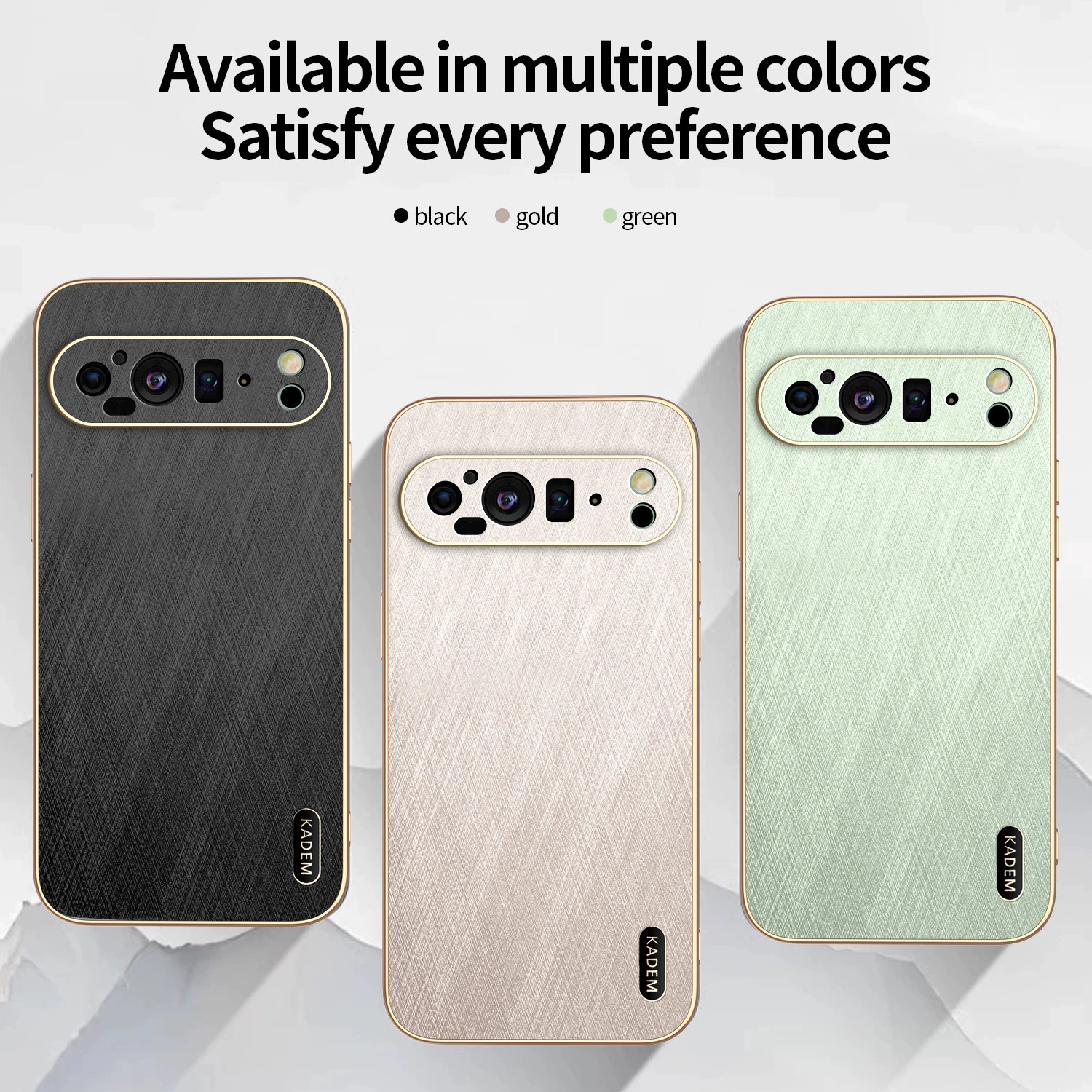 Elegant Gold Silk Skin Leather Shockproof Case