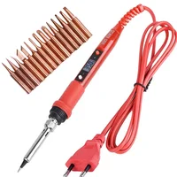 110V 220V 80W LCD Soldering iron kit adjustable temperature solder welding tools Ceramic heater soldering tips 15kind copper tip 1