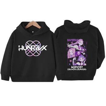 Kpop Demon Hunter Felpa con cappuccio per bambini Harajuku Pullover Hip Hop Top Felpa regalo 1