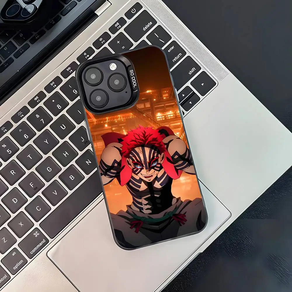 Stylish Akaza Anime Shockproof Black Candy Matte Phone Case