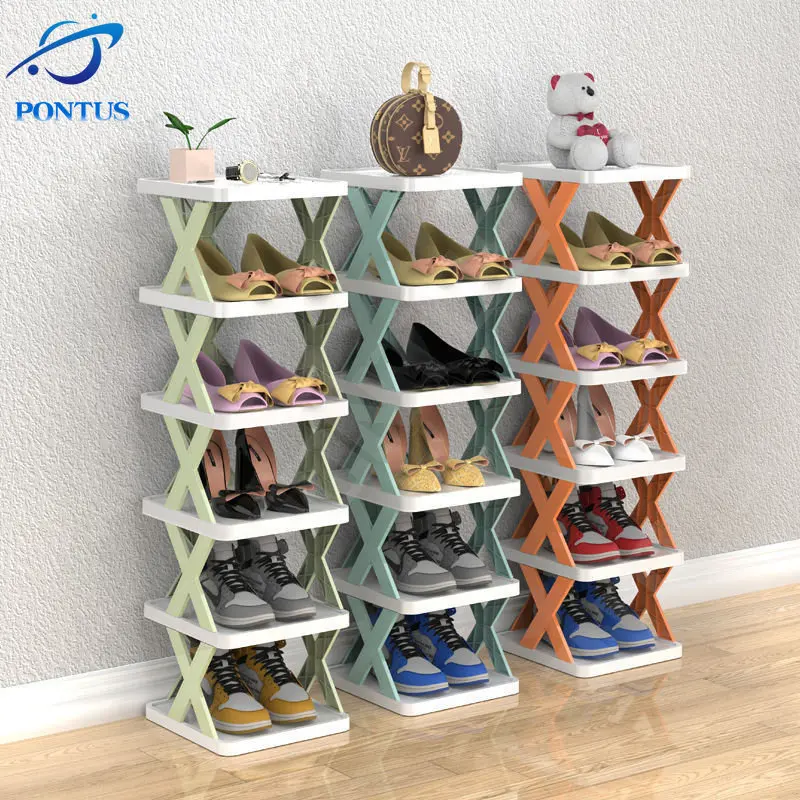 Simple Shoe Rack Folding Shoe Cabinet Multi-Layer Shoes Storage Organizer  Space-Saving Shoes Shelf Door Color Matching Cabinets - AliExpress