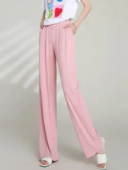 LOUIS YAO Women Pants 2026 Spring Summer Sports Trousers Draping Casual Pants Smooth Breathable High Waist Long Pants for Women 1