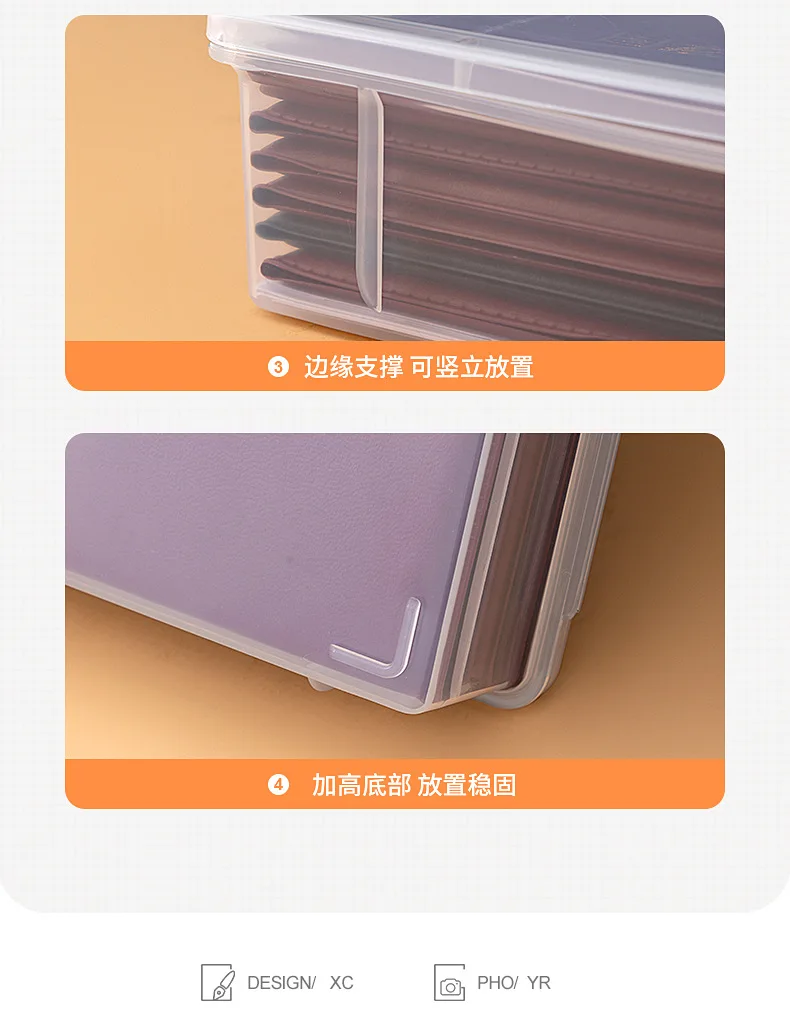 booka4Document storage box desktop office test paper storage certificate storage box transparent information