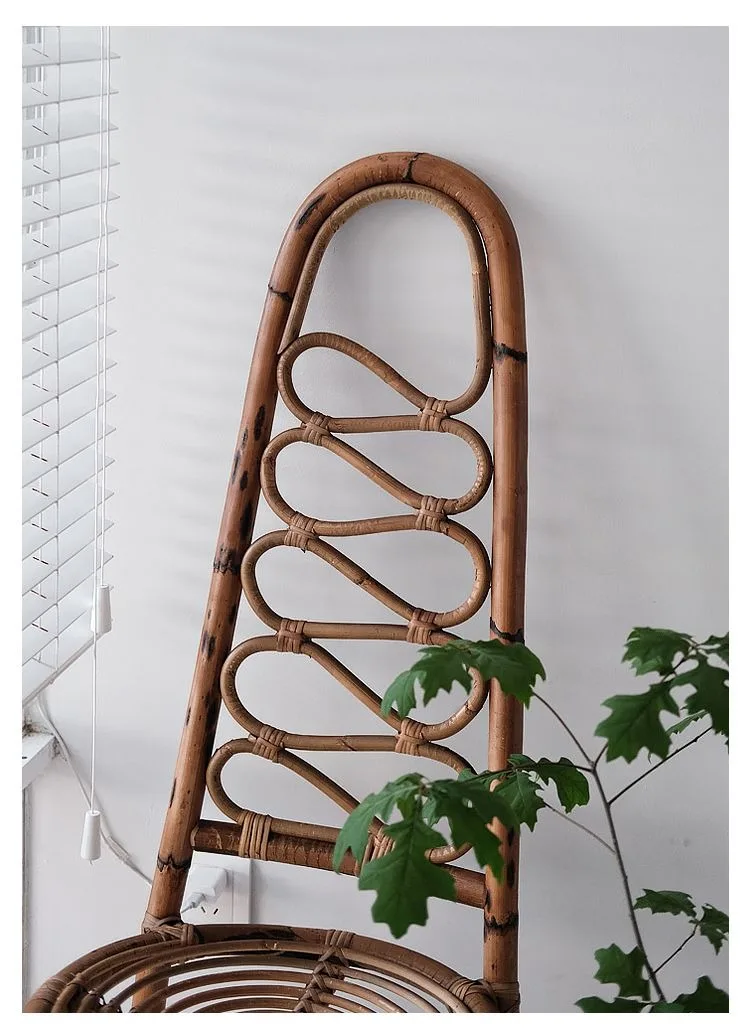 Portable Rattan Chair High Living Room Storage Chairs Relaxing Cane Single Person Chair Decorative Kitchen Interior Furnitures