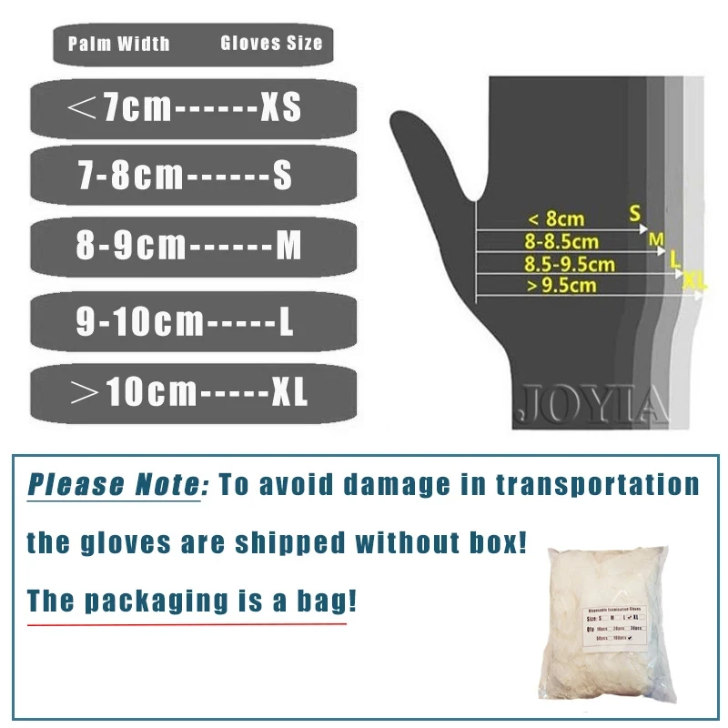 Disposable Gloves Vinyl 100 50 20 Clear Powder Free Latex-Free Translucent PVC Gloves Household Kitchen Food Handling S M L 6