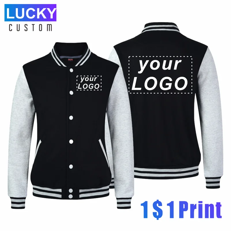 Winter Men's And Women's Baseball Uniforms Custom Printing Embroidery LOGO Warm Jacket All-match Plus Velvet Jacket 3xl