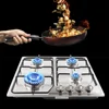 Burners Cooktop Built-In Stoves,Stainless Steel Natural Gas/LPG Gas Hob Conversion Kit,Stainless Steel Surface and Cast Iron Gra 5