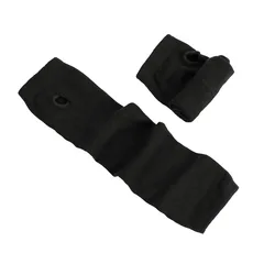 Unisex Striped Knitted Winter Arm Warmers with Fingerless Design - One Size (Black)