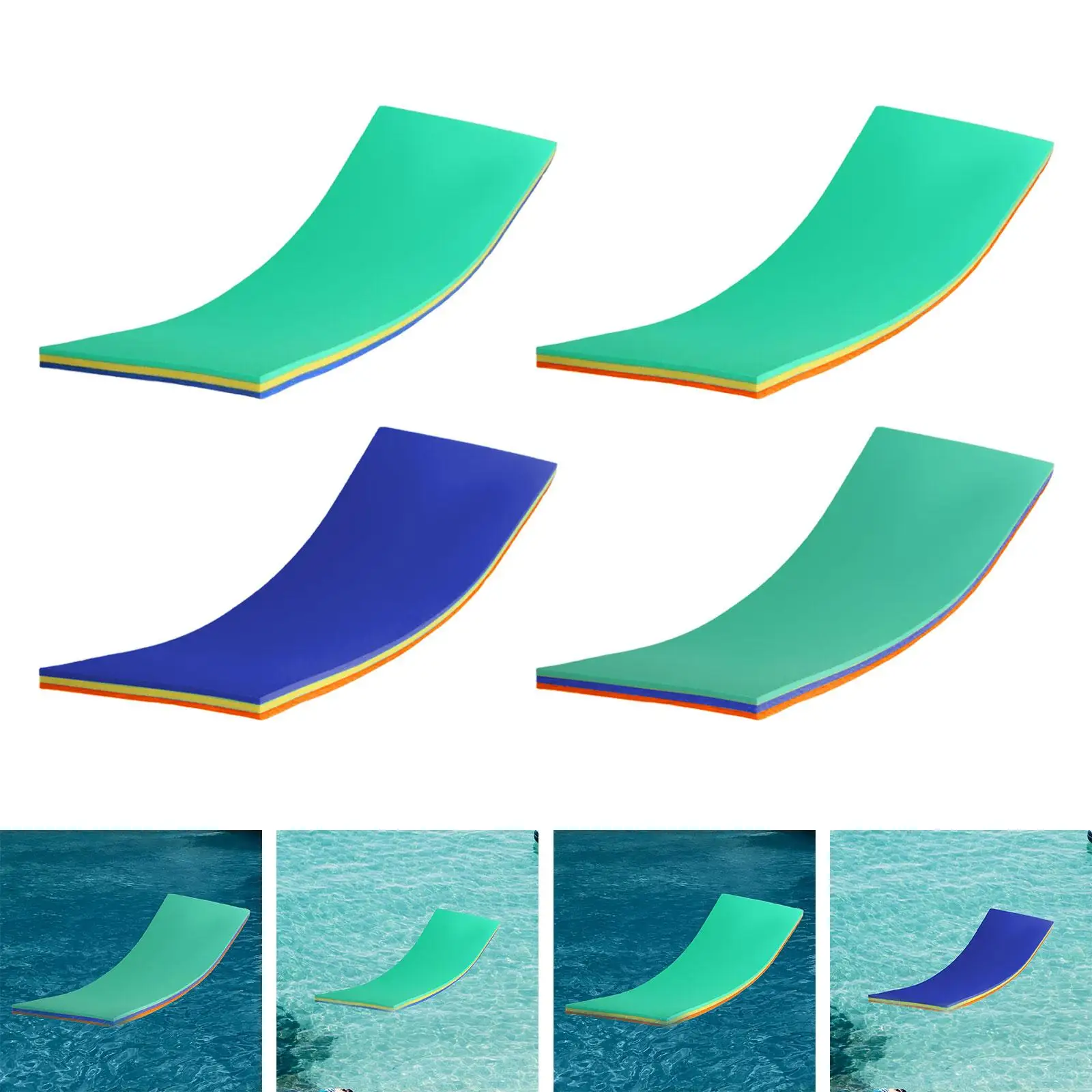Water Floating Mat Float Mat Bed, 3 Layer Tear Resistant Water Blanket Summer