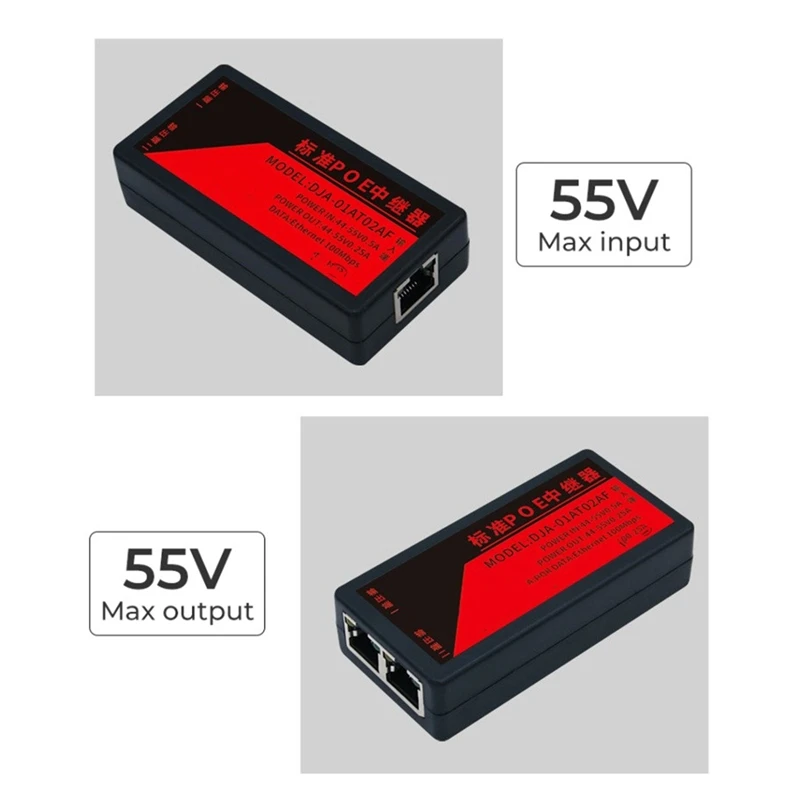 NVR IP 카메라 AP IP 음성 POE 확장기, 2X 2 포트, 100Mbps, IEEE 802.3Af 표준, 100 미터 확장