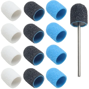 10 Pcs 10mm nail Sanding Caps with Bit Nail Drill Bits For Foot Callus Remover, Manicure Pedicure Nail Polisher #80 #120 #180 1